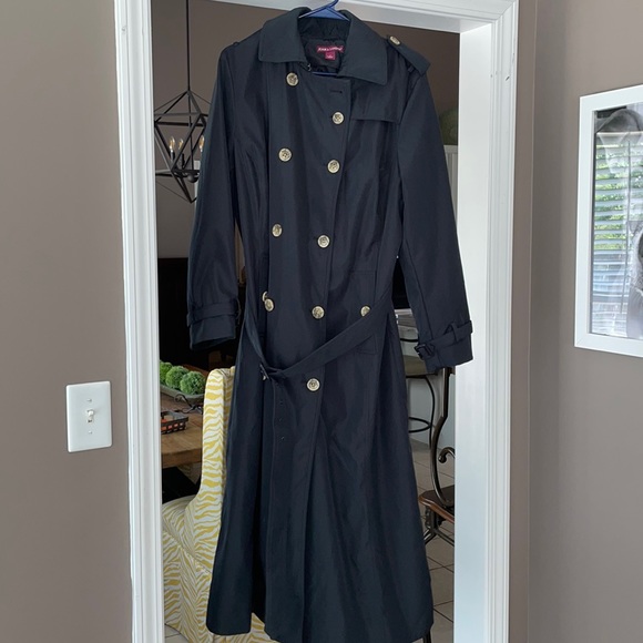 Jessica London Black Trench Coat Size 4 